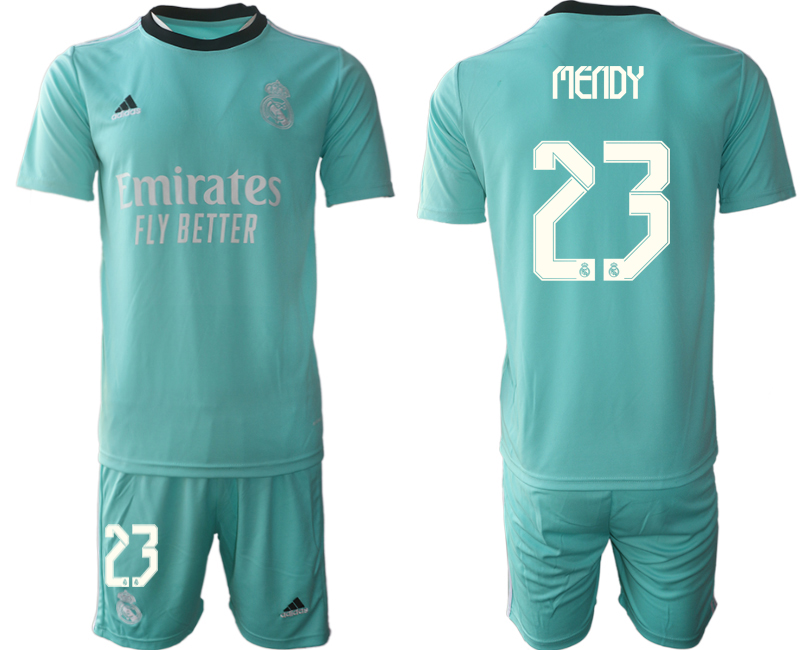 Men 2021-2022 Club Real Madrid second away Light blue #23 Soccer Jersey->real madrid jersey->Soccer Club Jersey